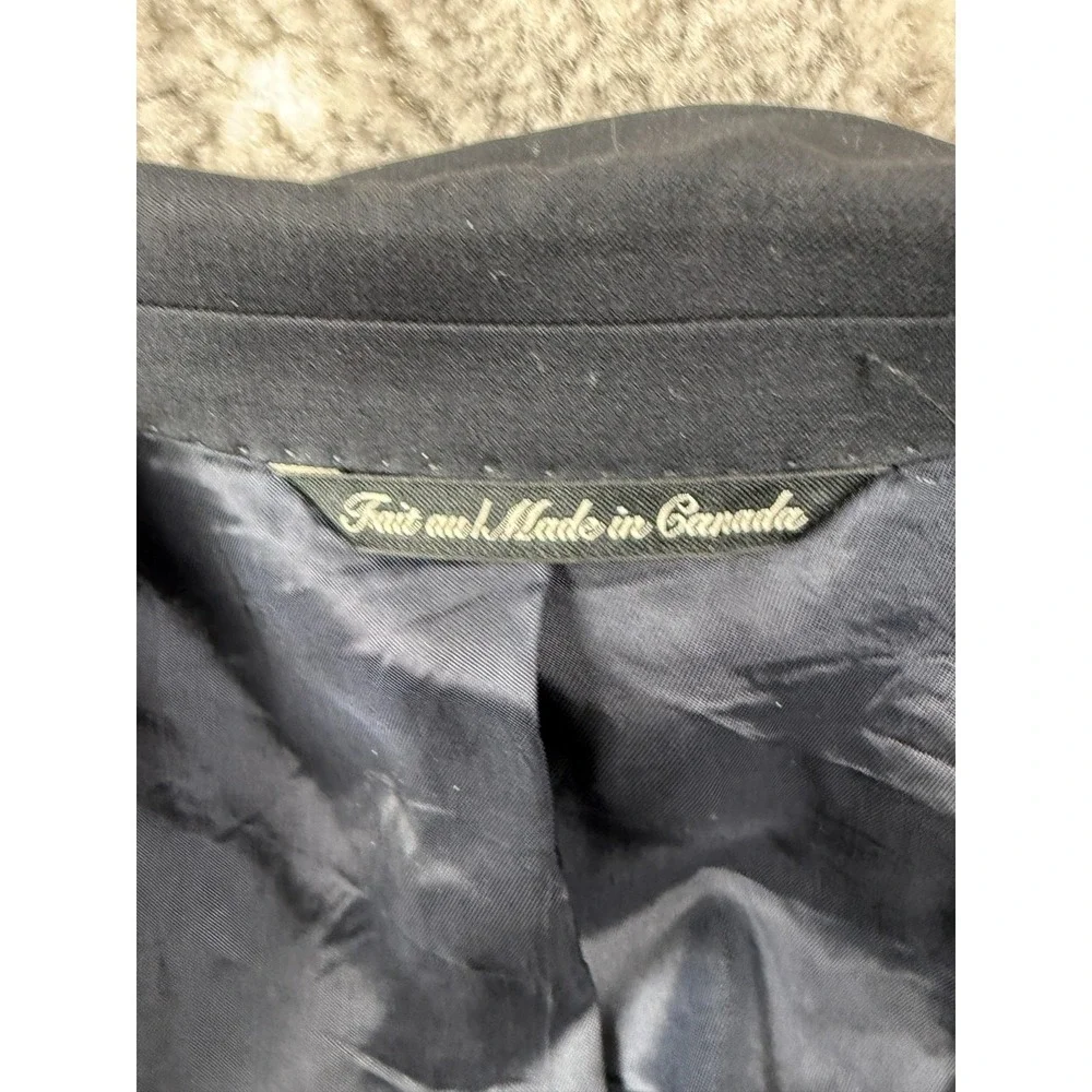 Jack Victor Size 40L Lord & Taylor Minimalist Career Notched Blazer Jacket Black